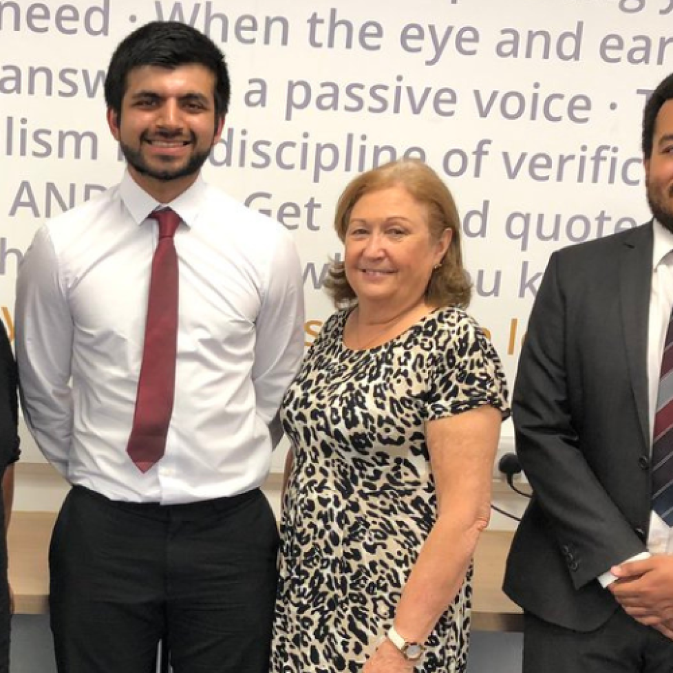 L-R: Baroness Lawrence, Kumail Jaffer, former News Associates trainee now at the Daily Mail benefiting from the Stephen Lawrence Scholarship scheme, Daily Mail training manager Sue Ryan and Courtney Bartlett, former recipient of the Stephen Lawrence Scholarship now Daily Mail night news editor