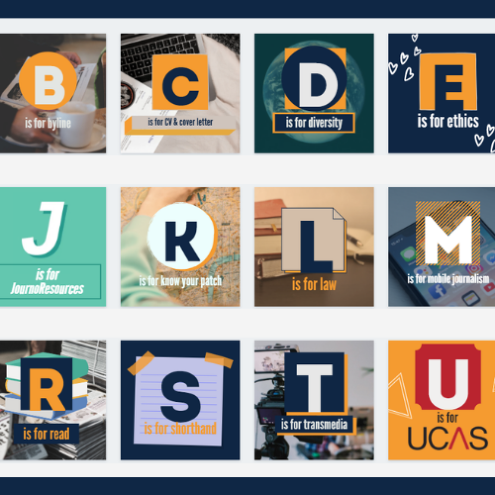 A-Z graphics in a grid form