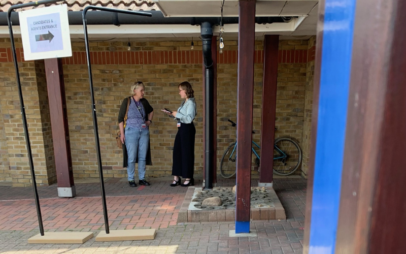 Undergraduate trainee Holly Nichols interviewing a candidate in Kingston