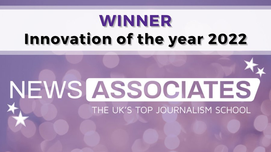 A graphic of NCTJ innovation of the year 2022 winner News Associates.
