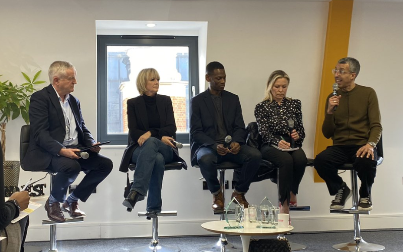 From left to right: News Associates deputy managing editor, and JournoFest host, Graham Dudman, Jane Moore, David Woode, Samantha Washington and Kamal Ahmed.