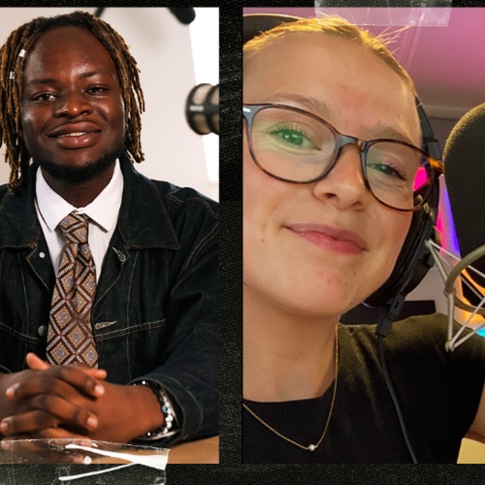 Graphic of How to be a Journalist host Plamedi Mbungu and guest Eleanor Shearwood.