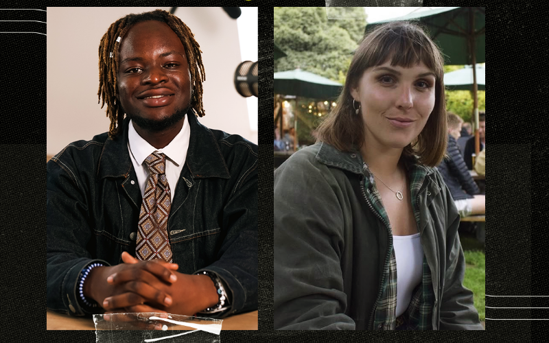 Graphic of How to be a Journalist host Plamedi Mbungu and guest Alice Reeves-Turner.
