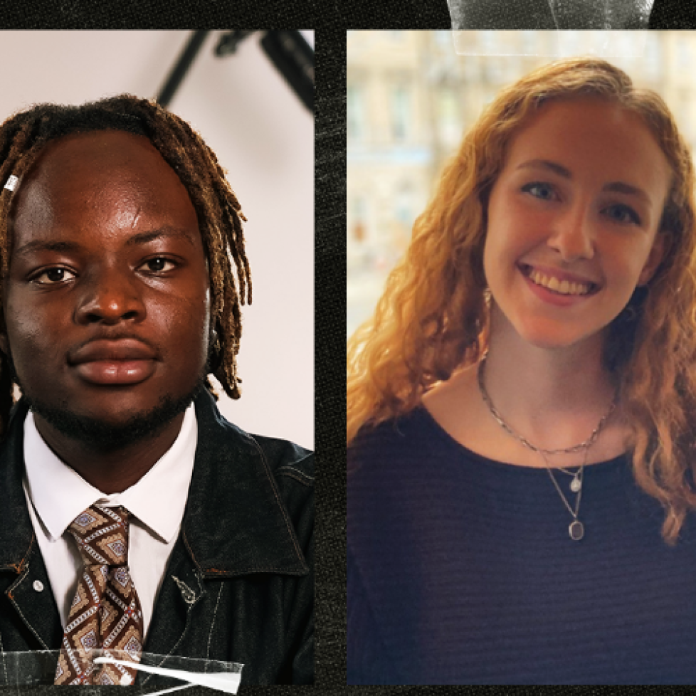 Graphic of How to be a Journalist podcast host Plamedi Mbungu and guest Zoe Crowther.