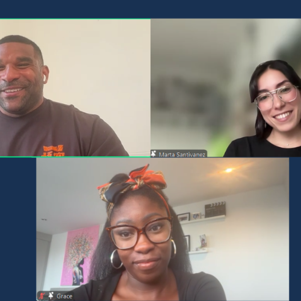 A screenshot of the stream of our Getting into Radio Journalism panel.